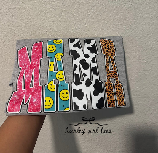 Mama Smiley Cowprint Leopard