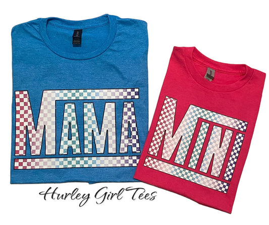 Mama-Blue / Mini-Pink T-Shirt