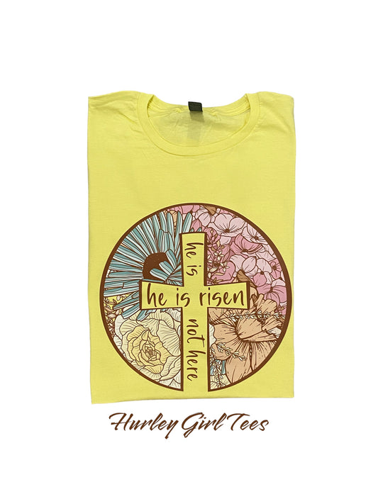 He Is Risen Floral Around T-Shirt