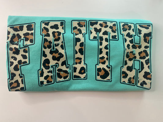 Faith Leopard Mint T-shirt