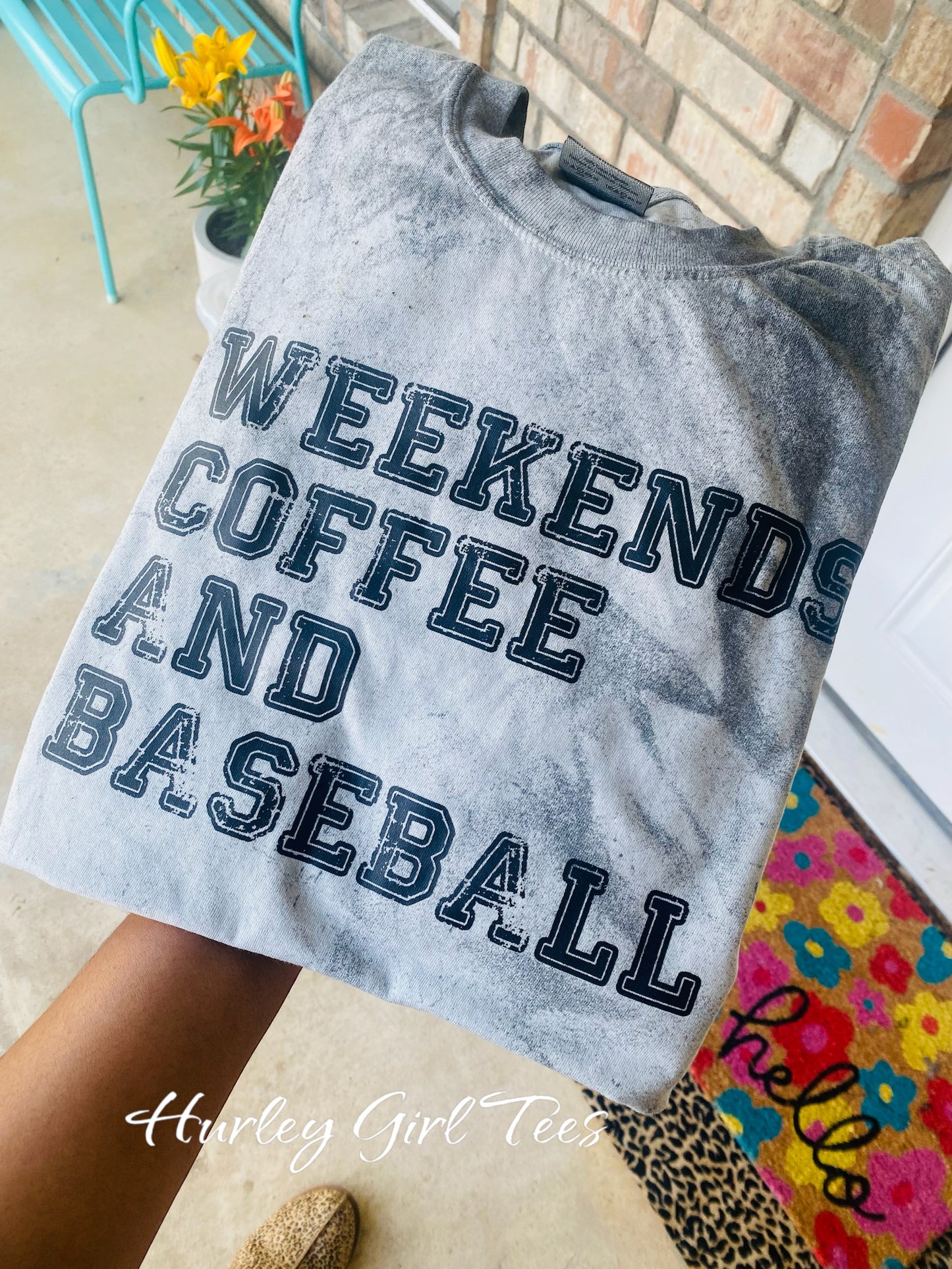 Weekends Coffee and Baseball Comfort Color T-shirt