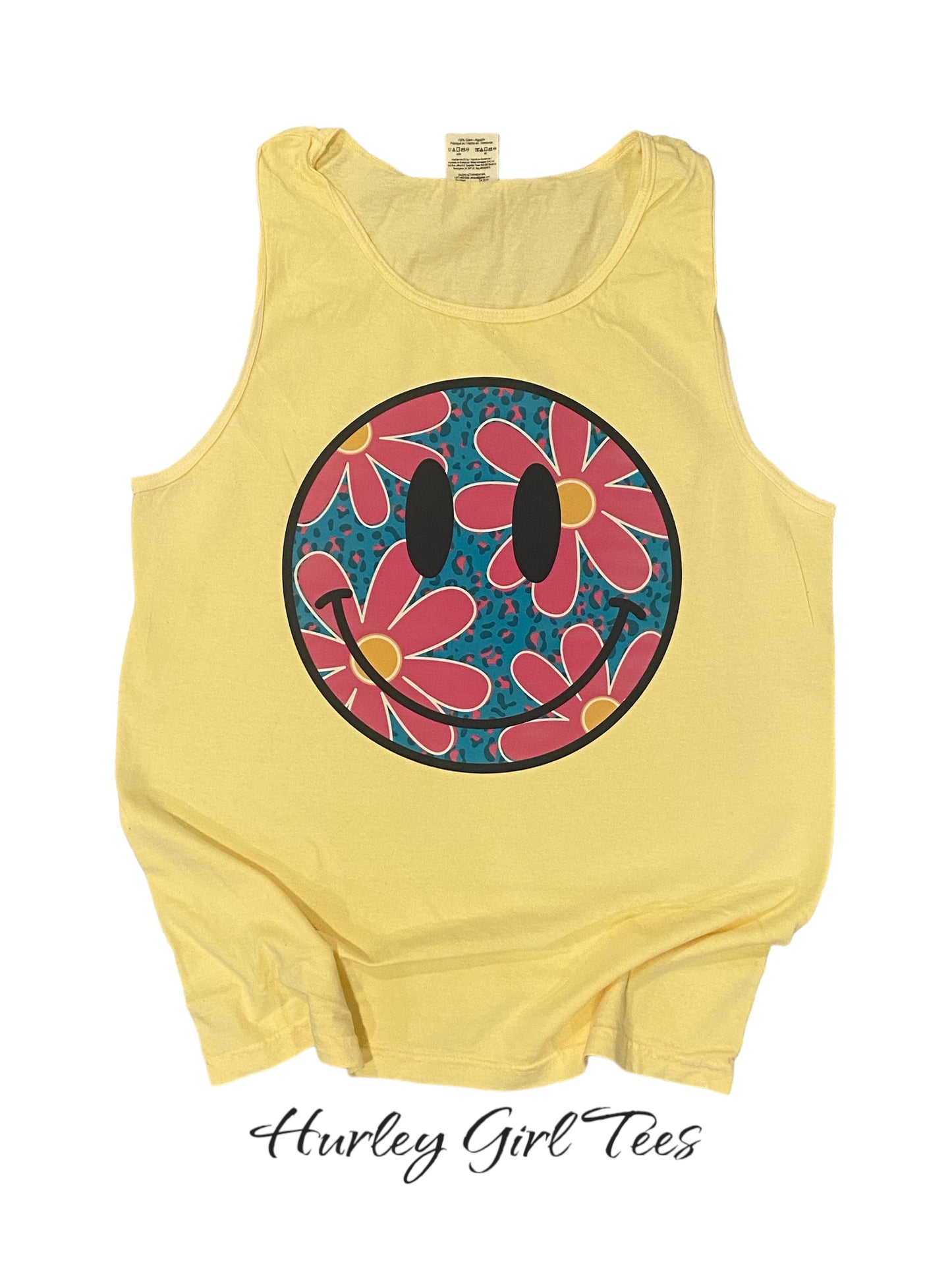 Butter Daisy Smiley Comfort Color Tank