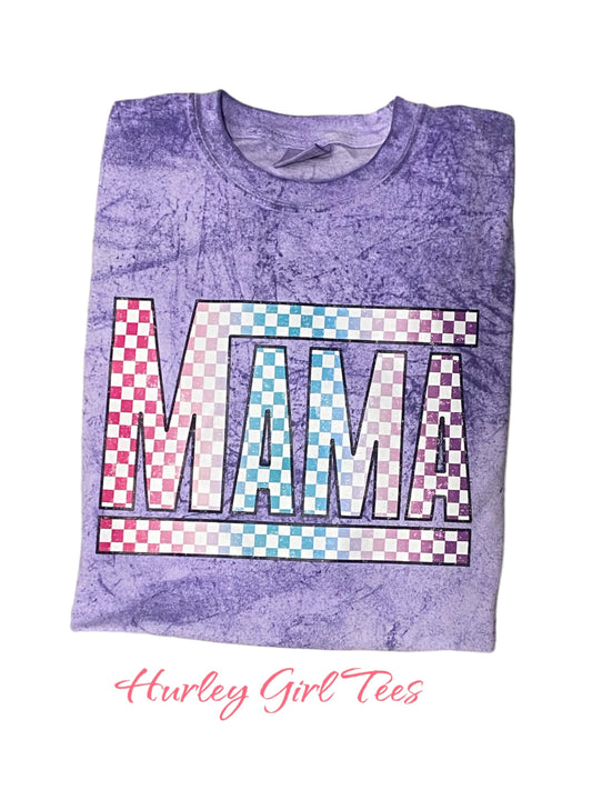 Mama Colorful Checkers T-Shirt